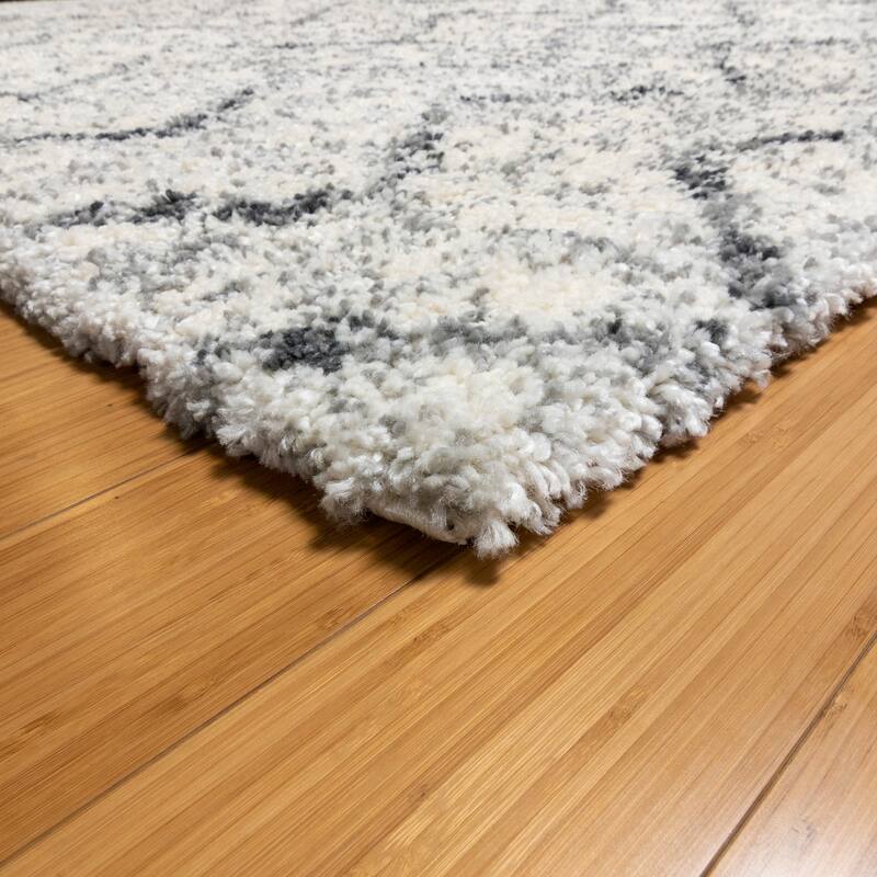 Gertmenian Chaise Gilas Modern Chevron ZigZag Ivory/Grey Soft Plush